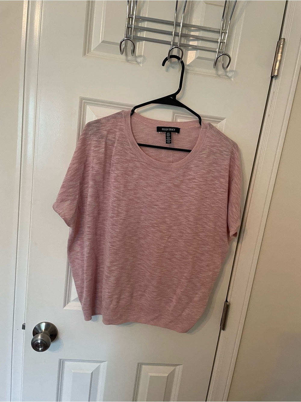 Ellen Tracy Dusty Pink Short-Sleeve Knit Tee